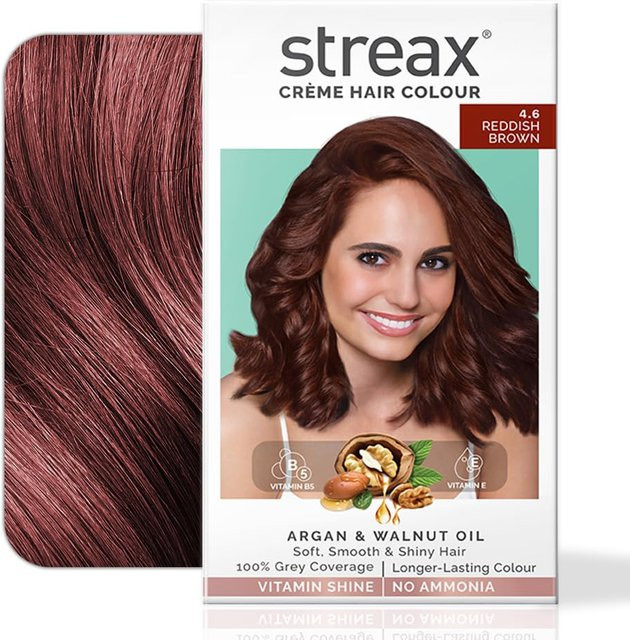 Streax Creme Permanente Haarfarbe 4.6 Rötlich Braun, 120 ml - Bild 1