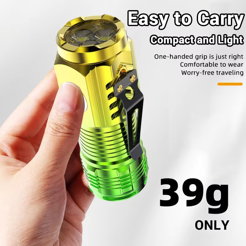 KDULIT Mini-LED-Taschenlampe mit Magnet und Blitzfunktion, wiederaufladbare Multifunktions-Campinglaterne für Notfälle und Outdoor-Einsätze - Bild 5