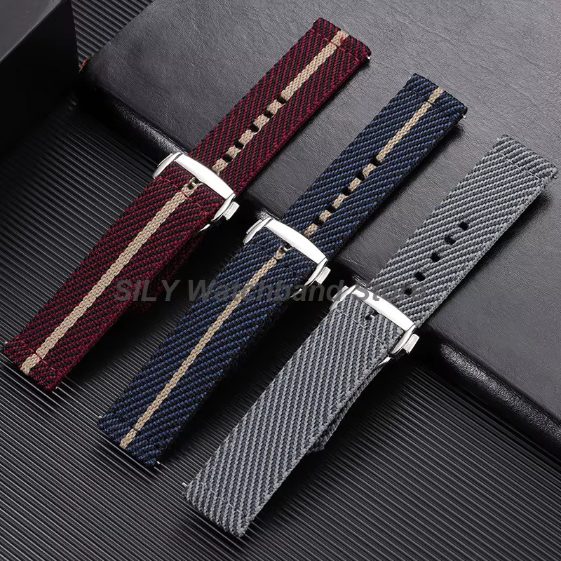 asukaband Uhrenarmband Canvas, 20mm, Edelstahl, Bunt, Unisex - Bild 1