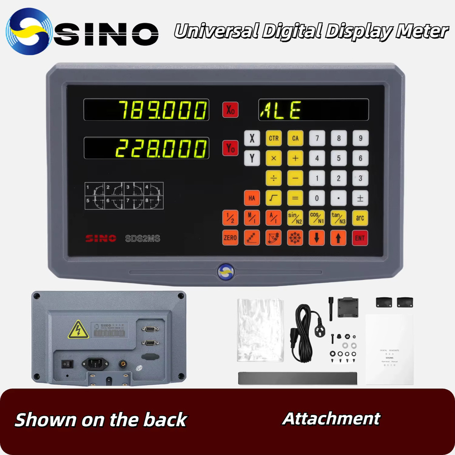 SINO SDS2MS 2-Achsen-Drehmaschine Fräsmaschine mit DRO Digitalanzeige und TTL AC110V/220V Display für lineare Skala und Lineal Encoder - Bild 2