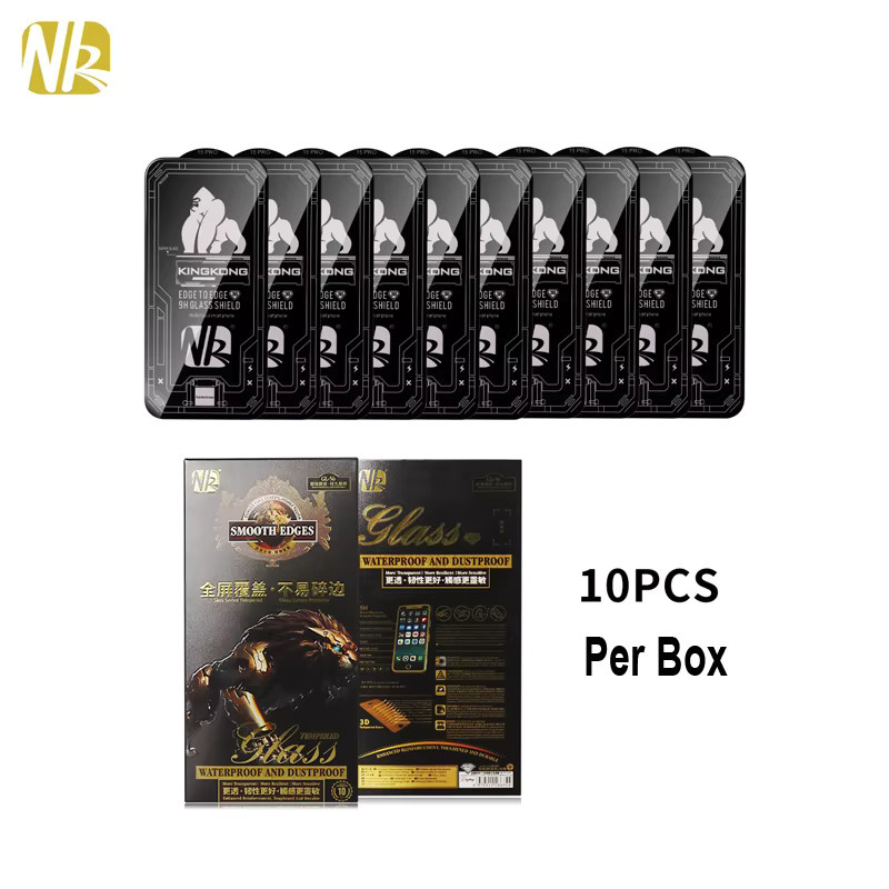 NK KINGKONG 10er Pack Gehärtetes Glas Screen Protector für iPhone 17 16 15 14 13 12 11 Pro Max XR XS in Transparent mit voller Abdeckung und Kleber - Bild 5