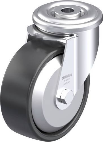 Blickle Stahlblech-Lenkrolle LER-PP 100KA-FA in Schwarz und Grau mit Rad-Durchmesser 100 mm und einer Tragfähigkeit von 150 kg - Bild 1