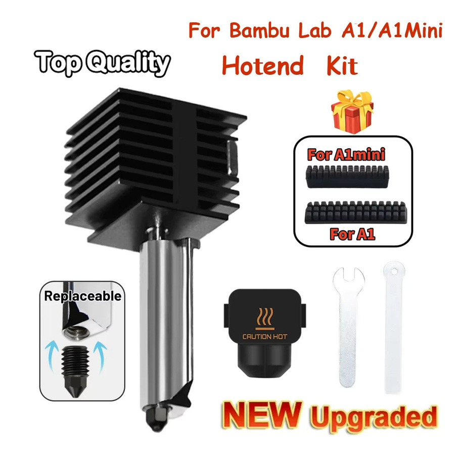 Bambu Lab A1 Mini Hotend Kit mit gehärteter Stahldüse für Hochgeschwindigkeits-3D-Druck, Farbe: Schwarz - Bild 2