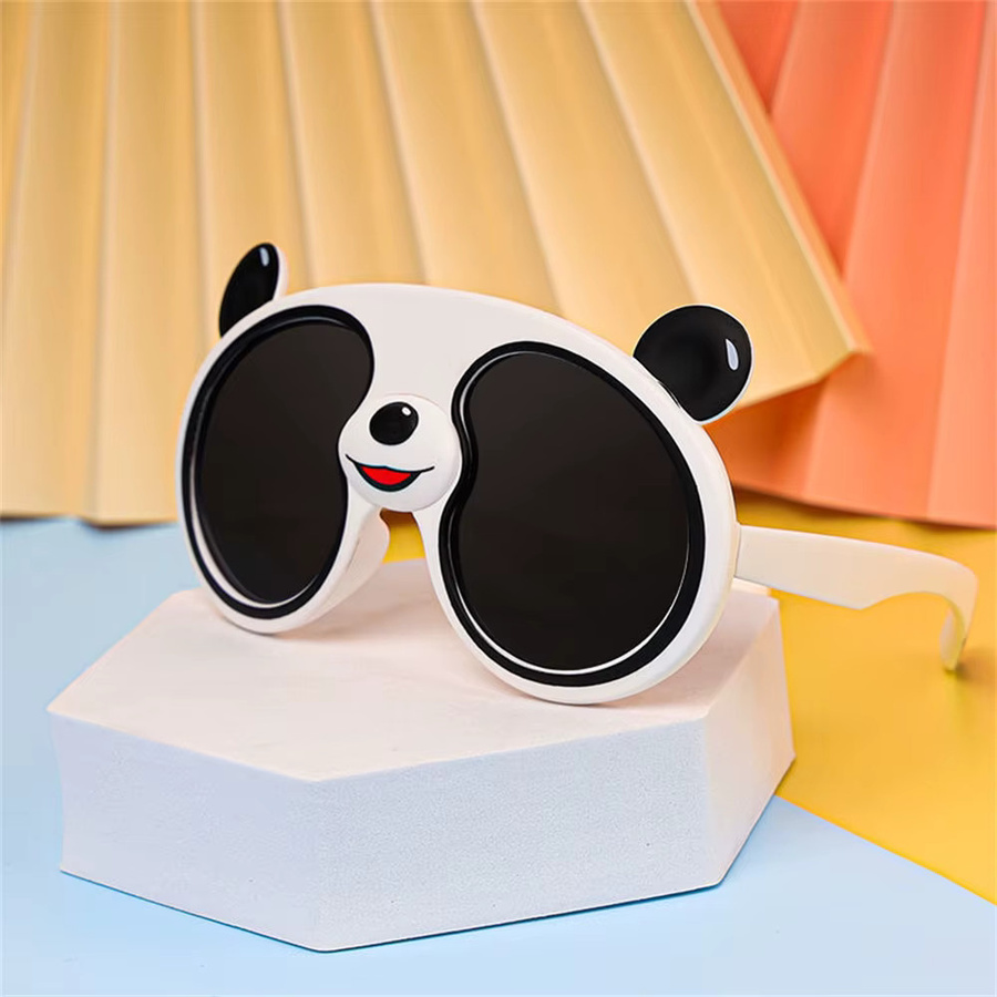 Klassnum Kinder Sonnenbrille Panda, Kunststoff, Vollrand, rund, weiß - Bild 3