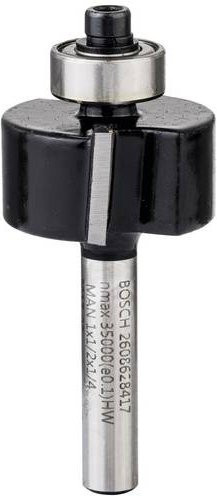 Bosch Falzfräser mit Wolframkarbid-Einsatz, Schaftdurchmesser: 6,35 mm, Durchmesser: 25,4 mm, Länge: 12,7 mm, Gesamtlänge: 54 mm - Bild 1