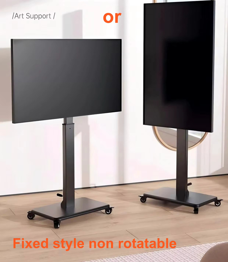 BEISHI Rollbarer TV-Ständer in Schwarz, mobiler TV-Wagen für 26–65 Zoll Fernseher bis 50 kg, höhenverstellbares Metallgestell mit Rollen - Bild 2