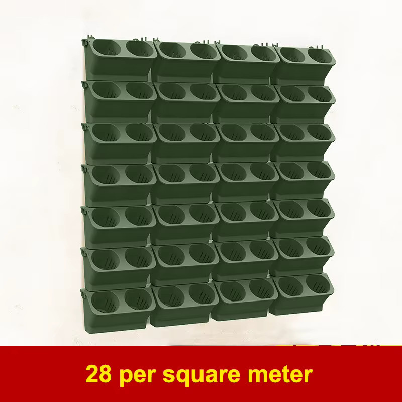 JETTING Wand-Pflanzgefäß für vertikale Gärten in Grün, rechteckiger Blumentopf aus Kunststoff - Bild 4