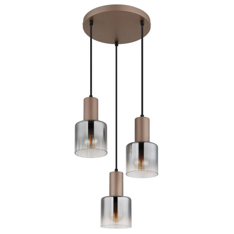 Globo Lighting Pendelleuchte Walton in Braun mit transparentem Glas, H: 150 cm, B: 28 cm - Bild 4