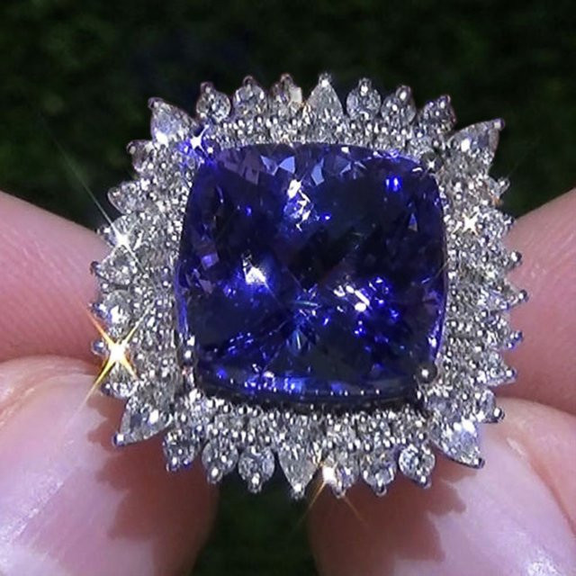 Huitan Ring, blauer Zirkonia, Silber, Damen - Bild 1