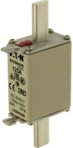 Eaton NH-Sicherung 125NHG0B mit mechanischer Sicherungsanzeige, Größe 0, 125A, 500V, 3er-Set, Silber - Bild 1