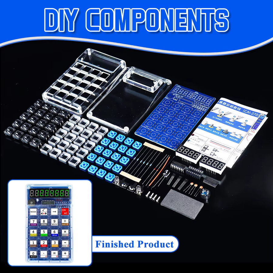 UICPAL DIY Elektronik-Bausatz LED Digital-Röhrenrechner mit Farbring-Widerstandszähler und 51 MCU in Blau und Multicolour - Bild 5