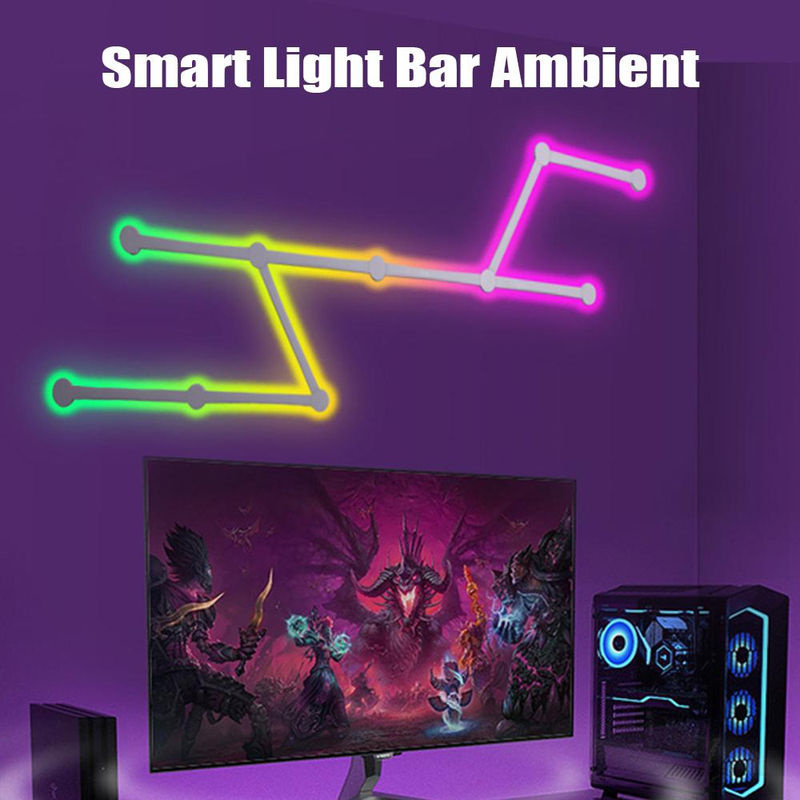 TOMTOP JMS Smart LED Wandleuchte mit WLAN und App-Steuerung, RGB Lichtleiste in Weiß mit Musiksynchronisierung und Dimmfunktion für Schlafzimmer und Spielzimmer - Bild 4