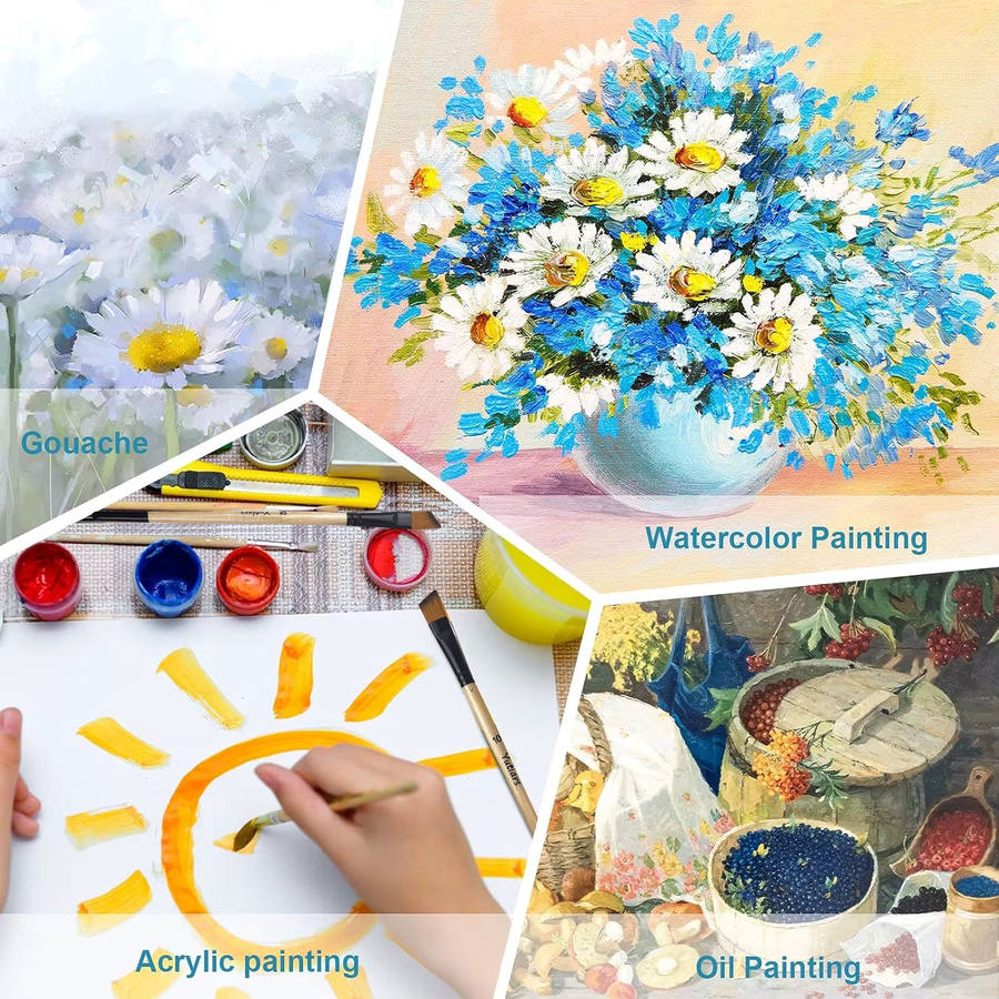 Yutiars 6-teiliges professionelles Pinselset aus Nylon für Aquarell-, Öl- und Acrylmalerei mit verschiedenen Spitzenformen - Bild 3