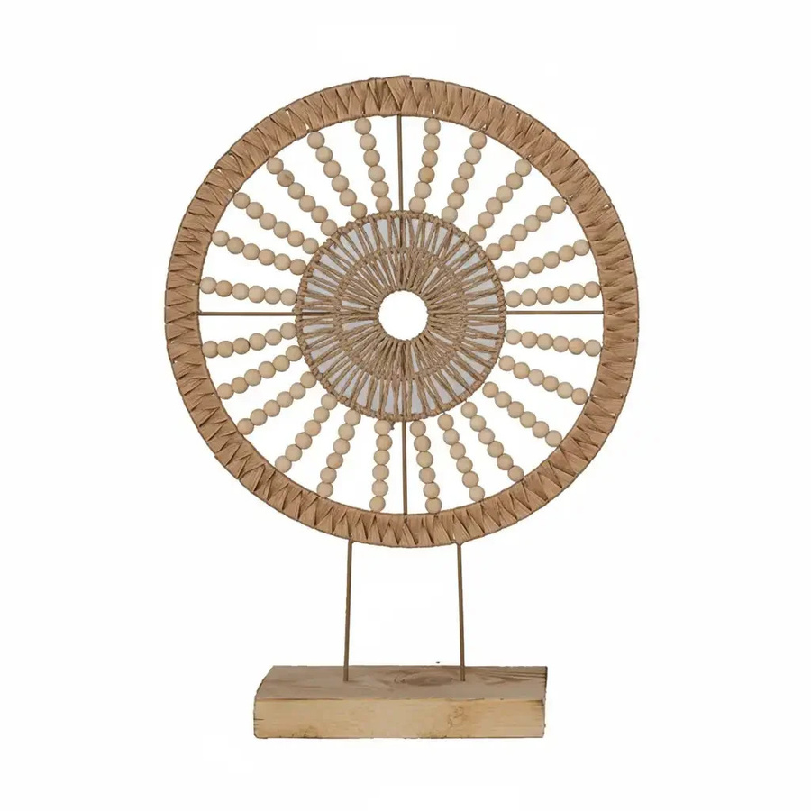 Lolaa Dekoobjekt Solara in Beige aus Holz und Perlen auf Ständer, Höhe: 56 cm - Bild 1
