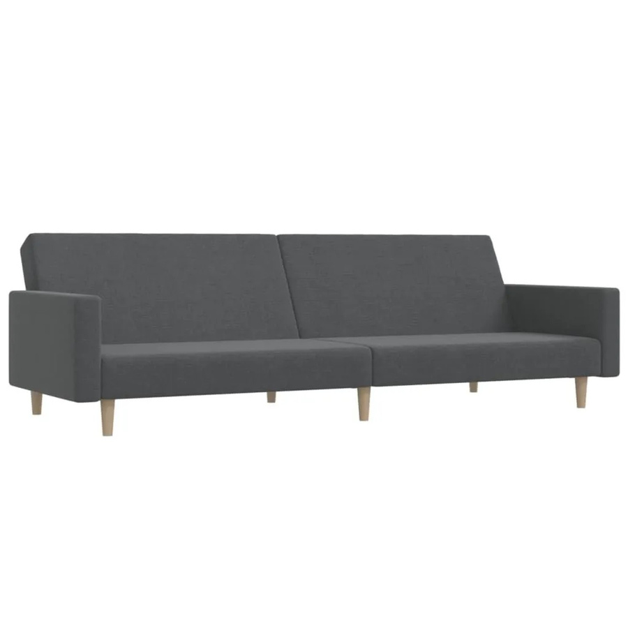 vidaXL Schlafsofa 2-Sitzer Click-Clack in Hellgrau aus Stoff mit Massivholzrahmen - Bild 2