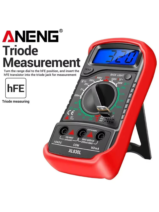 ANENG XL830L Digitales Multimeter Handheld Tragbares AC/DC Amperemeter Voltmeter Ohm Tester mit LCD Hintergrundbeleuchtung - Bild 5