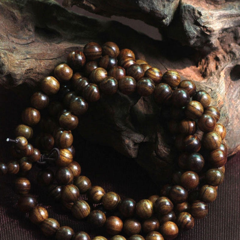 Found Comfort Mala-Halskette Armband, schwarzes Rosenholz, Unisex - Bild 3
