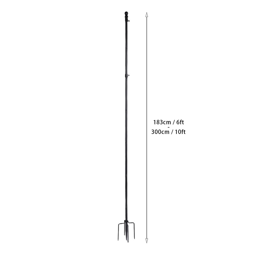TOPINCN Bodenfahnenmast aus verstärktem Edelstahl in Schwarz, Höhe: 300 cm - Bild 2