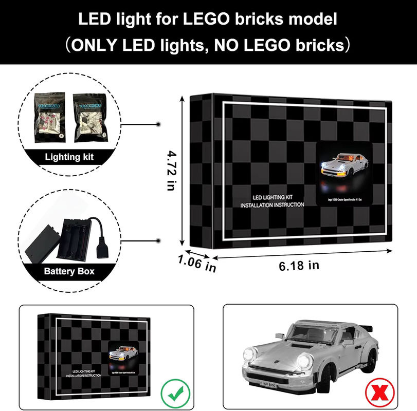 Hprosper Porsche LED-Licht Auto-Dekorationslampe mit Batteriekasten - Bild 5
