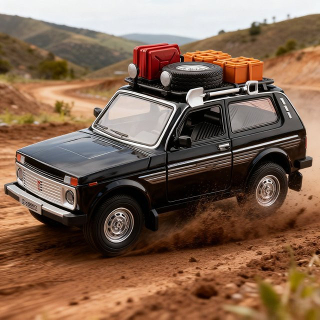 Lada NIVA Geländewagenmodell, 1:24, mit Ton und Licht, Spielzeugfahrzeug - Bild 1