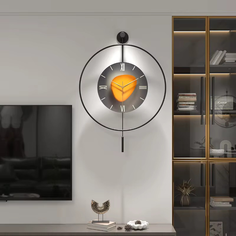 Oeny Minimalistische Wanduhr in Schwarz, Runde Analoge Wanduhr mit Silent-Funktion für Wohnzimmer und Schlafzimmer - Bild 2