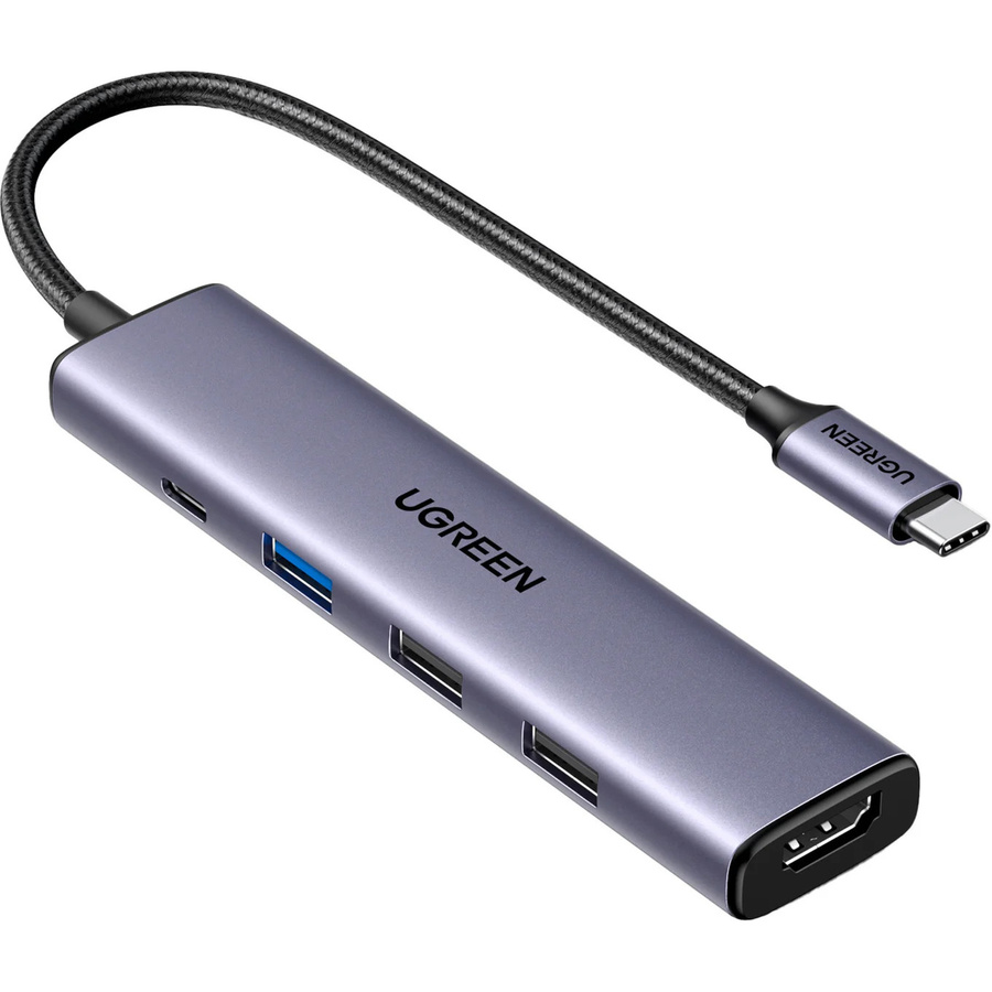 UGREEN 5-in-1 USB-C Dockingstation CM478 mit HDMI, USB-A und USB-C in Grau - Bild 2