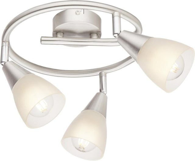 GLOBO Spotspirale Tadeus Deckenleuchte aus Metall und Glas in Chrom und Weiss mit 3 Brennstellen, H: 15 cm, D: 25 cm - Bild 1
