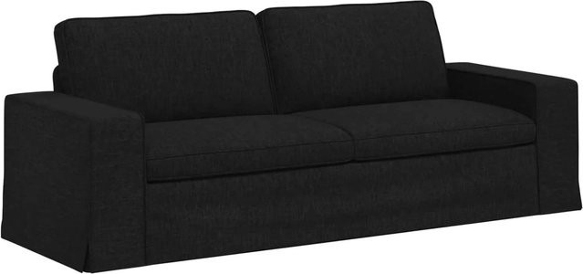 vidaXL Sofa Schwarz aus Stoff mit Metallrahmen und Armlehnen, B/T/H: 222 x 80 x 82 cm - Bild 1