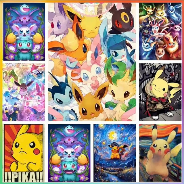 KAYOU Pokémon Ölgemälde nach Zahlen DIY-Set, Leinwand, Bunt - Bild 1