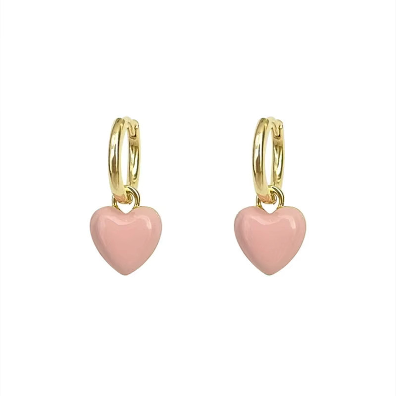 belleper Ohrhänger, Gold, rosa herzförmig, Damen - Bild 3