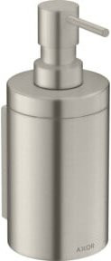 Hansgrohe Axor Uni. Circular Lotionspender zur Wandmontage in Edelstahl-Optik, Silber, B: 7,6 cm, H: 18,2 cm - Bild 1