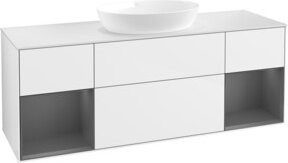 V&B Waschtischunterschrank Finion mit Wandbeleuchtung, Weiß lackiert, Breite: 160 cm - Bild 1