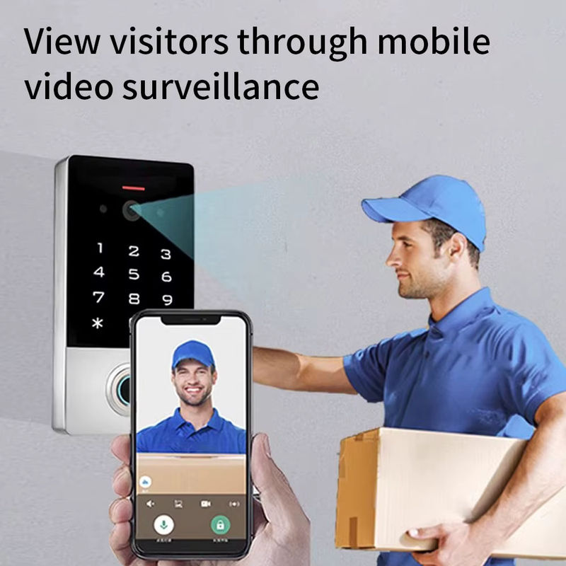 Asia-Teco Video-Gegensprechanlage mit WLAN, Fingerabdruck-Zugangskontrolle und Tastatur-Türöffner zur Steuerung über die Tuya-App ohne Monitor - Bild 2