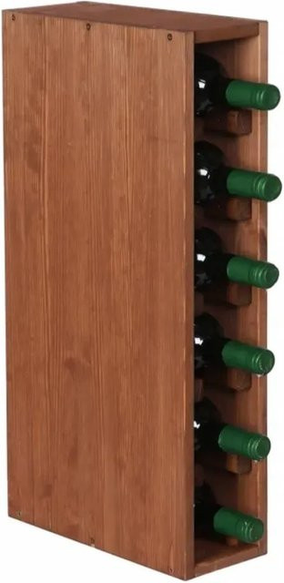 PROREGAL Modulares Weinregal Vincellar aus massivem Kiefernholz, Braun Geölt, H x B x T: 60 x 12 x 30 cm, Platz für 6 Flaschen - Bild 1
