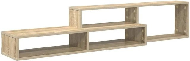 vidaXL Wand-TV-Stand Eiche Beige aus Holzwerkstoff mit Medienfächern B/T/H: 150 x 25 x 28,5 cm - Bild 1