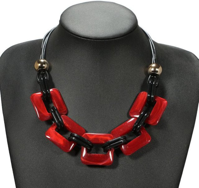KaiTingu Jewelry Halskette, Acryl, rot, Damen - Bild 1