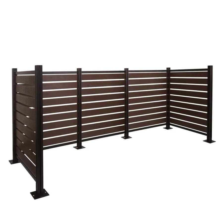 MCW Alu Mülltonnen-Zaun K57 Mülltonnenverkleidung in Holzoptik Braun B/H/T: 300 x 130 x 110 cm - Bild 2