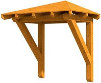 Skan Holz Haustür-Vordach Wesel 1 aus nordischer Fichte, Eiche hell-braun, Breite: 188 cm, Tiefe: 126 cm - Bild 1