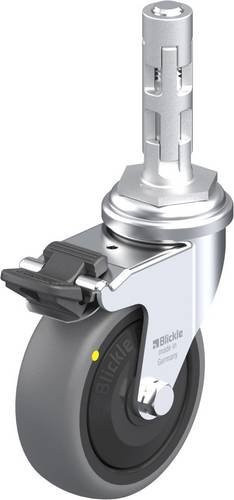 Blickle Lenkrolle LRA-TPA 75KF-FI-ELS-E01 mit Feststeller, Rad-Durchmesser: 75 mm, Tragfähigkeit: 50 kg, grau/schwarz/silber - Bild 1