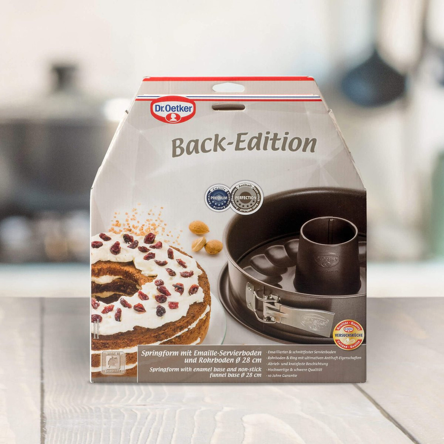 Dr. Oetker Springform Back-Edition mit Flach- und Rohrboden, Durchmesser: 28 cm, Antihaftbeschichtung - Bild 2