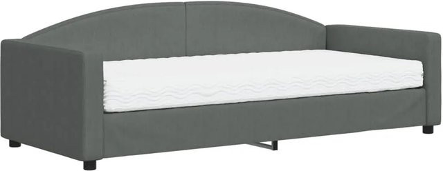 vidaXL Tagesbett mit Matratze Dunkelgrau mit Armlehnen und Schlaffunktion B/T/H: 90 x 200 x 75 cm - Bild 1