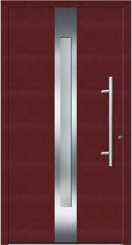 KNOCK Flügelüberdeckende Kunststoff-Haustür Terra mit Glaseinsatz, purpur-rot, Höhe: 210,0 cm, Breite: 110,0 cm, Tiefe: 60,0 cm - Bild 1