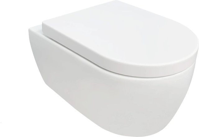 NEG Hänge-WC Uno11RK Randlos in Weiß mit Soft-Close und verdeckter Befestigung, B/T/H: 36,0 x 55,5 x 33,0 cm - Bild 1