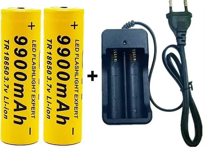 Lerp Lithium-Ionen-Akku 18650 mit Ladegerät, 9900mAh, 3,7V, Gelb - Bild 2