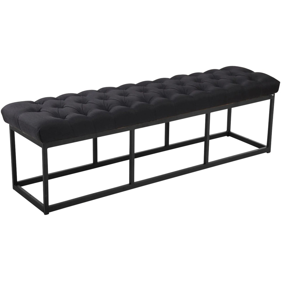 DELUKE Sitzbank MEXICO Polsterbank in Schwarz mit gestepptem Kunstleder, B/T/H: 150 x 38 x 46 cm - Bild 2