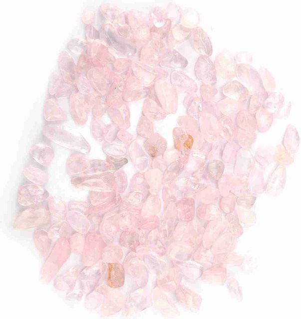 Natürliche Trommelsteinsplitter aus Bergkristall und Rosenquarz in den Farben Weiß, Rosa und Violett von KaiSai - Bild 1