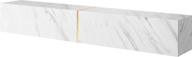 Selsey TV-Hängeboard Bisira in Weißer Marmoroptik und Gold, Breite: 200 cm - Bild 1