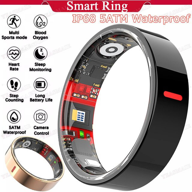 Ola Esporte Smart Ring für Männer in Silber mit Herzfrequenz-, Blutdruck-, Sauerstoff- und Schlafüberwachung sowie 5ATM+IP68 Wasserdichtigkeit - Bild 1