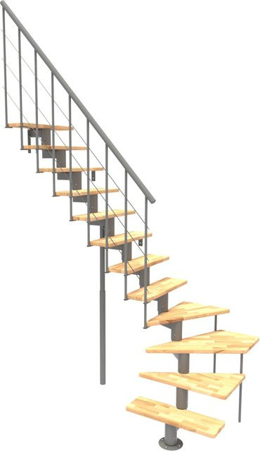 Minka Mittelholmtreppe Comfort Top Turn aus Buche in Grau für eine Raumhöhe bis 312 cm - Bild 1