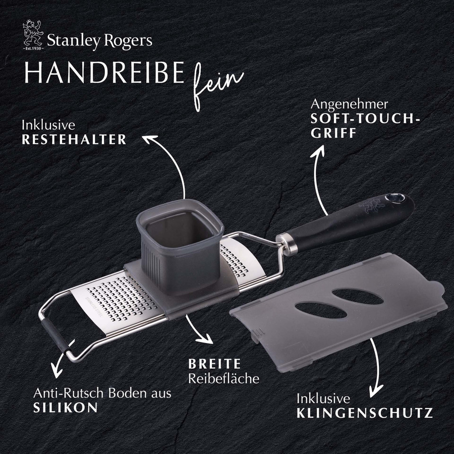 Stanley Rogers Handreibe fein Pride, 4-teiliges Set aus Edelstahl mit rutschfester Silikonbasis und spülmaschinenfestem Design - Bild 3